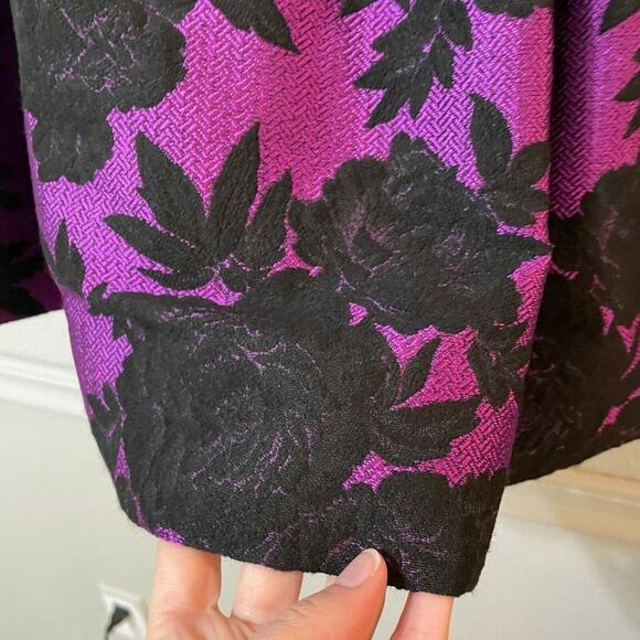 Jill Stuart Purple Floral Jacquard A Line Dress Womens 4 Sleeveless Mini Formal - Picture 4 of 8